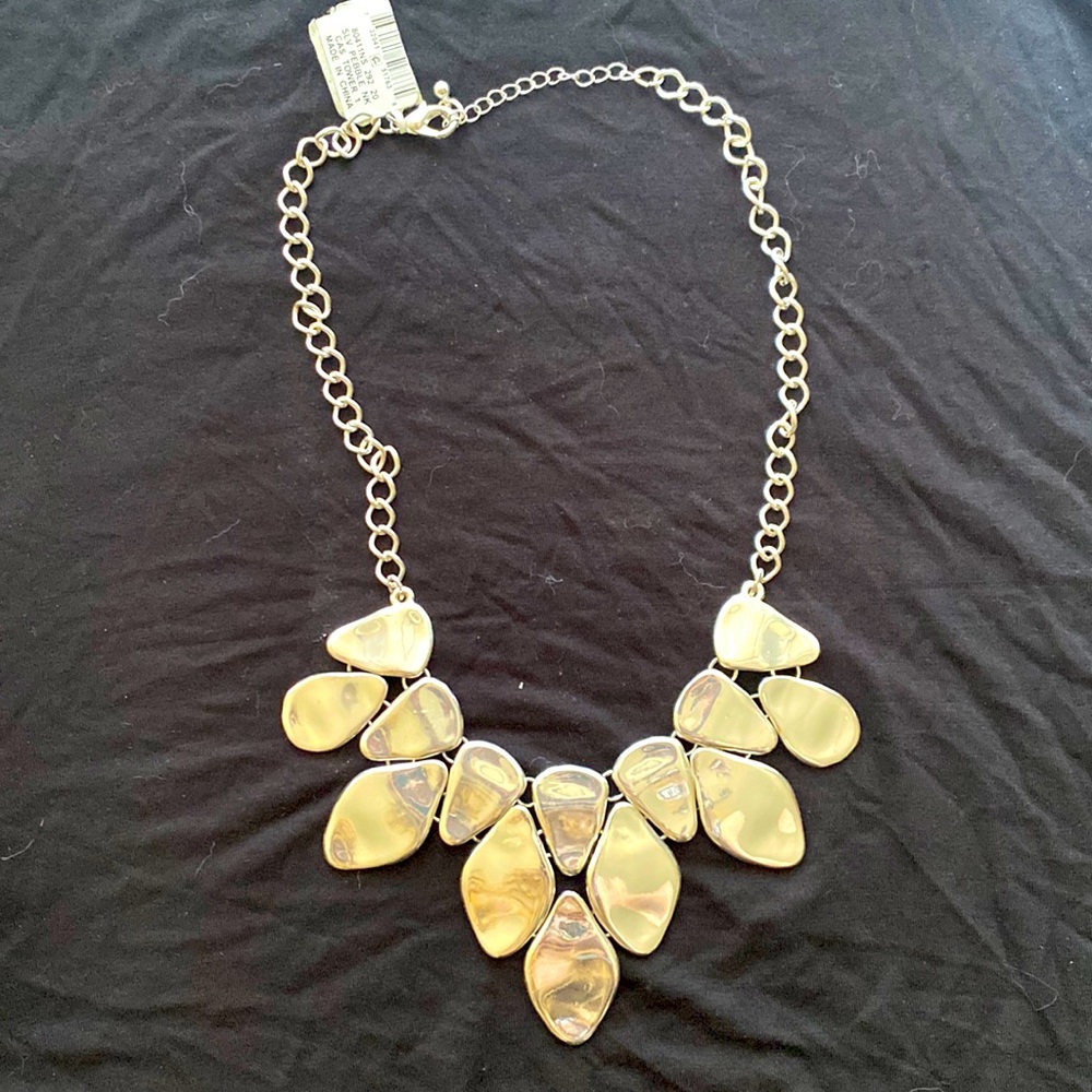 silver tone statement necklace